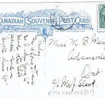 A996.016.002 (057) reverse, Paisley Town Hall postcard